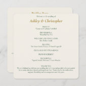 Mooie Floral Waterverf Ivoor Bruiloft Programmakaart (Voorkant / Achterkant)