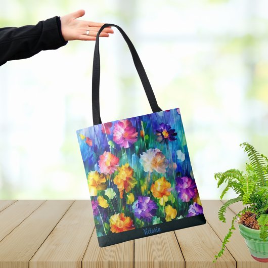 Mooie Floral Waterverf persoonlijke Canvas tas