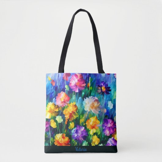 Mooie Floral Waterverf persoonlijke Canvas tas (Voorkant)