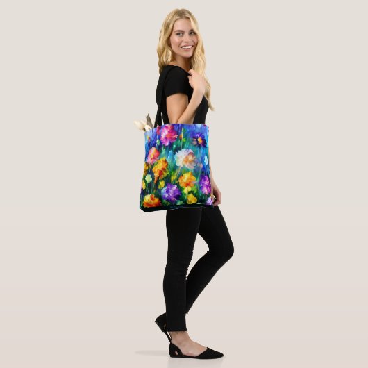 Mooie Floral Waterverf persoonlijke Canvas tas (Op model)