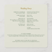 Mooie Floral Waterverf Sage Bruiloft Programmakaart (Achterkant)