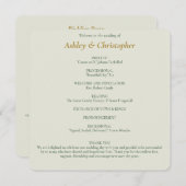 Mooie Floral Waterverf Sage Bruiloft Programmakaart (Voorkant / Achterkant)