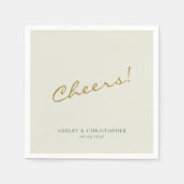 Mooie Floral Waterverf Sage Bruiloft Servet (Voorkant)