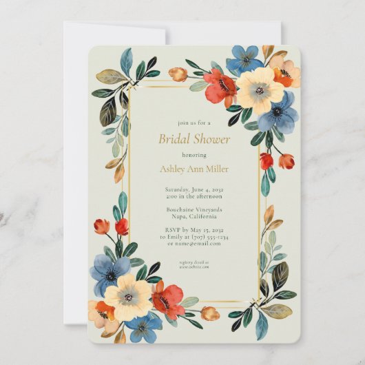 Mooie Floral Waterverf Sage Vrijgezellenfeest Kaart (Voorkant)