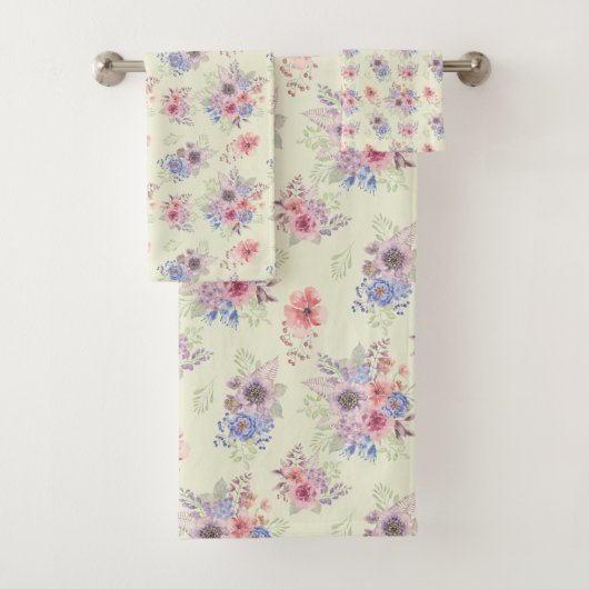 Mooie Floral Waterverf Tuin Handdoek Set (Insitu)