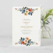 Mooie Floral Waterverf Wedding Kaart (Staand voorkant)