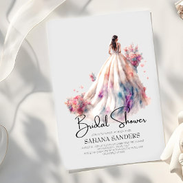 Mooie Floral Wedding Dress Vrijgezellenfeest Kaart