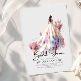 Mooie Floral Wedding Dress Vrijgezellenfeest Kaart