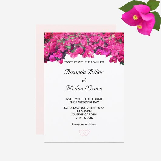 Mooie Floral Wedding Kaart