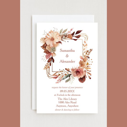 Mooie Floral Wedding Kaart