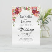 Mooie Floral Wedding Kaart (Staand voorkant)