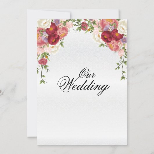 Mooie Floral Wedding Kaart (Achterkant)