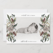 Mooie Floral White, prettige kerstfoto Feestdagenkaart (Voorkant)