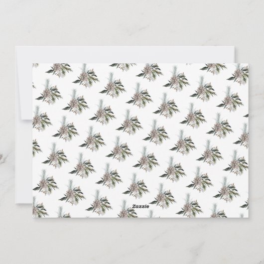 Mooie Floral White, prettige kerstfoto Feestdagenkaart (Achterkant)