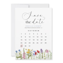 Mooie Floral Wildflower Trouwkalender