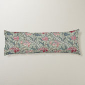 Mooie Floral William Morris Patroon Rood Roze Lichaamskussen (Achterkant)