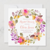 Mooie Floral Wreath Bridal Shower Uitnodiging (Voorkant)