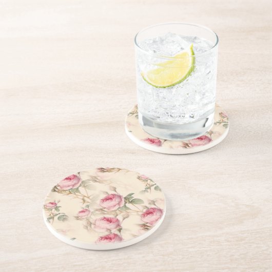 Mooie  Floral Zandsteen Onderzetter (Zijkant)