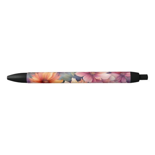 Mooie Floral Zwarte Inkt Pen (Voorkant)