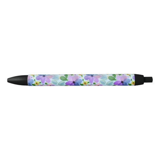 Mooie Floral Zwarte Inkt Pen (Voorkant)