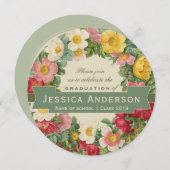 Mooie florale kreet CC1127 Graduation party Kaart (Voorkant / Achterkant)