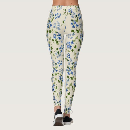 Mooie florale naadloos patroon vergeet-me-niet bl leggings (Achterkant)