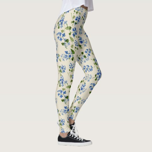 Mooie florale naadloos patroon vergeet-me-niet bl leggings (Rechts)