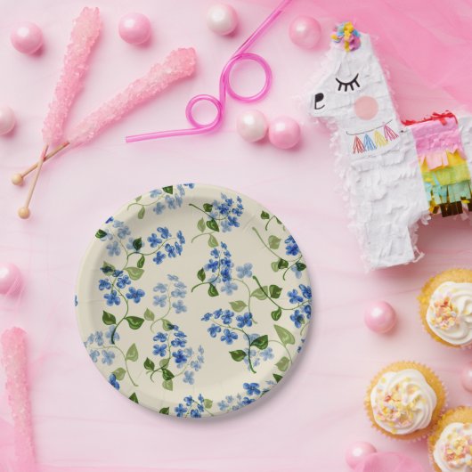 Mooie florale naadloos patroon vergeet-me-niet bl papieren bordje (Feest)