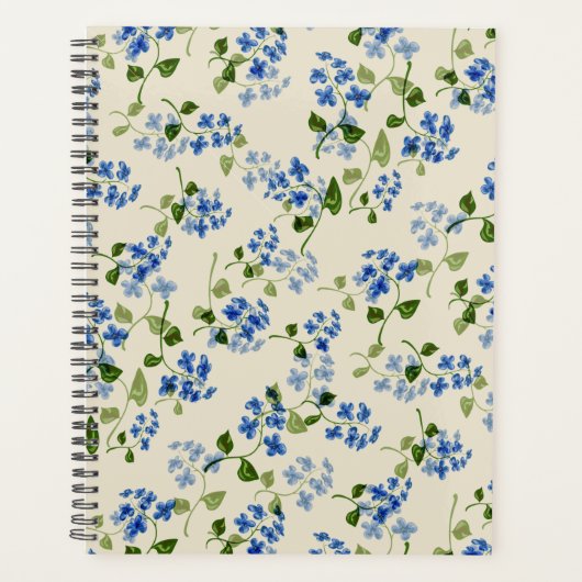 Mooie florale naadloos patroon vergeet-me-niet bl planner (Voorkant)