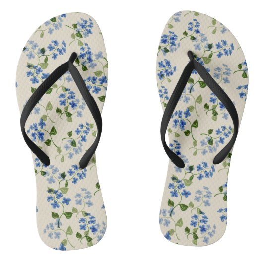 Mooie florale naadloos patroon vergeet-me-niet bl teenslippers (Voetbed)