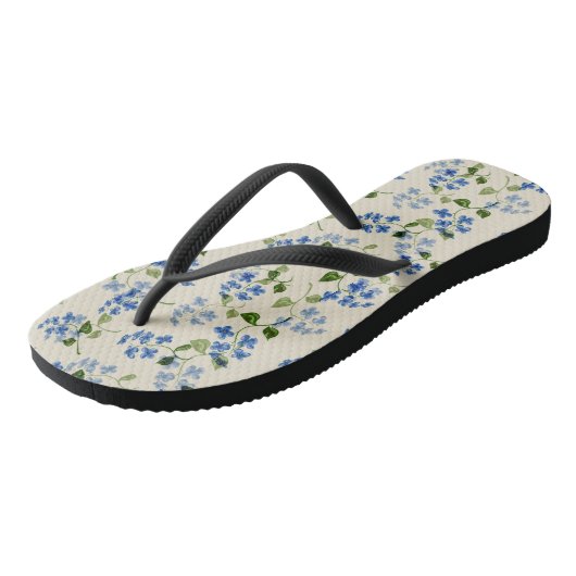 Mooie florale naadloos patroon vergeet-me-niet bl teenslippers (Schuin)