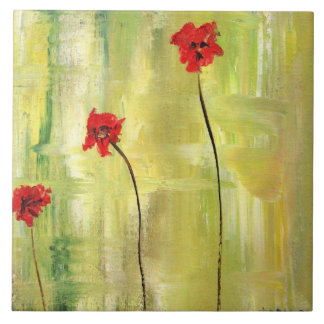 Mooie Florale schilderijen van Anemones op Tile Tegeltje