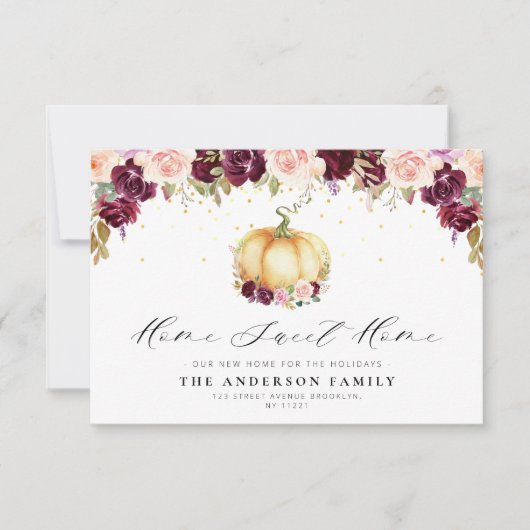 mooie florale Thanksgiving bewegende aankondiging (Voorkant)