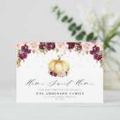 mooie florale Thanksgiving bewegende aankondiging (Staand voorkant)