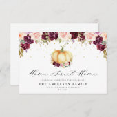 mooie florale Thanksgiving bewegende aankondiging (Voorkant / Achterkant)