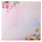 Mooie florale waterverf elegant paars tegeltje (Voorkant)