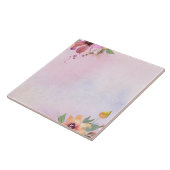 Mooie florale waterverf elegant paars tegeltje (Zijkant)