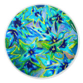 Mooie Florence Waterverf keramische deurknop Keramische Knop (Voorkant)