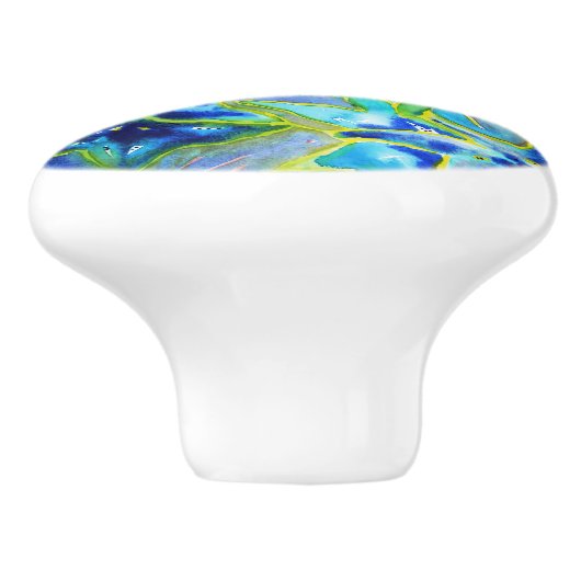 Mooie Florence Waterverf keramische deurknop Keramische Knop (Zijkant)