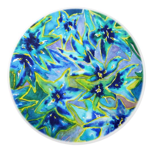 Mooie Florence Waterverf keramische deurknop Knop (Voorkant)