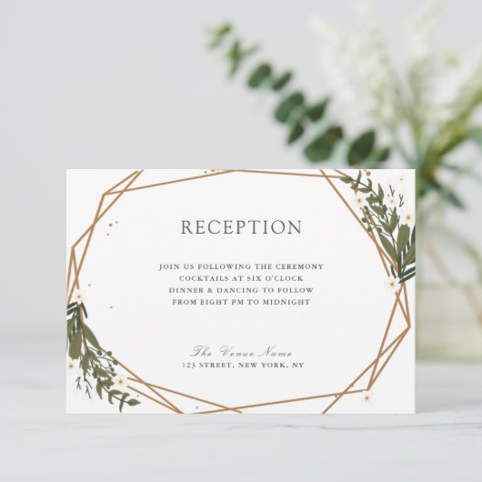 mooie florgeometrische RSVP-kaart RSVP Kaartje (Staand voorkant)