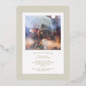 Mooie Flower 30e bruiloft Jubileum Gold Folie Uitnodiging (Achterkant)