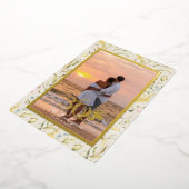 Mooie Flower 30e bruiloft Jubileum Gold Folie Uitnodiging (Gedraaid)