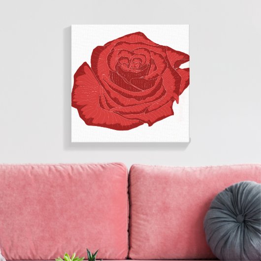 Mooie Flower Design Roos nr. 1 Canvas Afdruk (Insitu (Woonkamer))