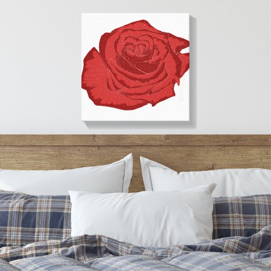 Mooie Flower Design Roos nr. 1 Canvas Afdruk (Insitu (Slaapkamer))