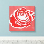 Mooie Flower Design Roos nr. 3 Canvas Afdruk (Insitu (Houten vloer))