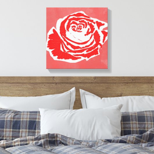 Mooie Flower Design Roos nr. 3 Canvas Afdruk (Insitu (Slaapkamer))