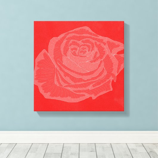 Mooie Flower Design Roos nr. 4 Canvas Afdruk (Insitu (Houten vloer))