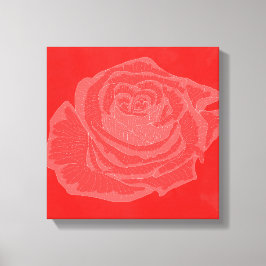 Mooie Flower Design Roos nr. 4 Canvas Afdruk