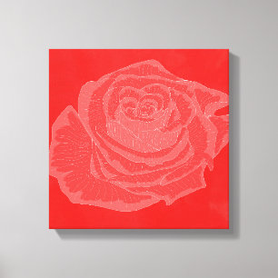 Mooie Flower Design Roos nr. 4 Canvas Afdruk